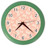 Peaches and Cream Butterfly Print Color Wall Clock