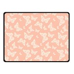 Peaches and Cream Butterfly Print Double Sided Fleece Blanket (Small) 