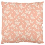 Peaches and Cream Butterfly Print Large Flano Cushion Case (Two Sides)