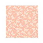 Peaches and Cream Butterfly Print Small Satin Scarf (Square)