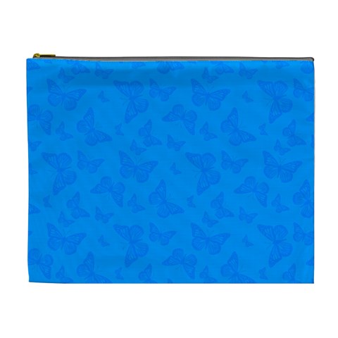 Cornflower Blue Butterfly Print Cosmetic Bag (XL) from ArtsNow.com Front