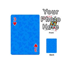 Cornflower Blue Butterfly Print Playing Cards 54 Designs (Mini) from ArtsNow.com Front - Heart3