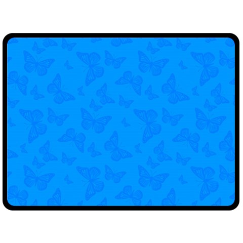 Cornflower Blue Butterfly Print Double Sided Fleece Blanket (Large)  from ArtsNow.com 80 x60  Blanket Front