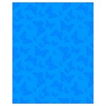 Cornflower Blue Butterfly Print Drawstring Bag (Small)