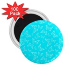 Aqua Blue Butterfly Print 2.25  Magnets (100 pack) 