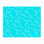 Aqua Blue Butterfly Print Small Glasses Cloth (2 Sides)