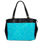 Aqua Blue Butterfly Print Oversize Office Handbag
