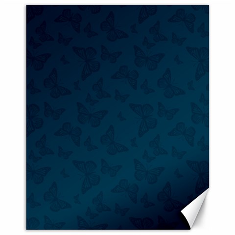 Indigo Dye Blue Butterfly Pattern Canvas 11  x 14  from ArtsNow.com 10.95 x13.48  Canvas - 1