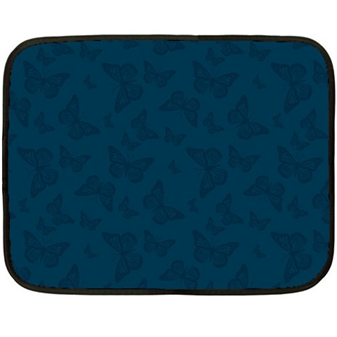 Indigo Dye Blue Butterfly Pattern Double Sided Fleece Blanket (Mini)  from ArtsNow.com 35 x27  Blanket Front