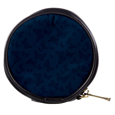 Indigo Dye Blue Butterfly Pattern Mini Makeup Bag from ArtsNow.com Front