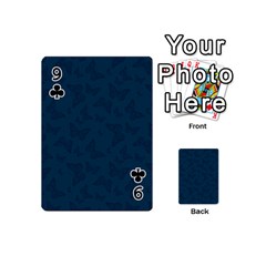Indigo Dye Blue Butterfly Pattern Playing Cards 54 Designs (Mini) from ArtsNow.com Front - Club9