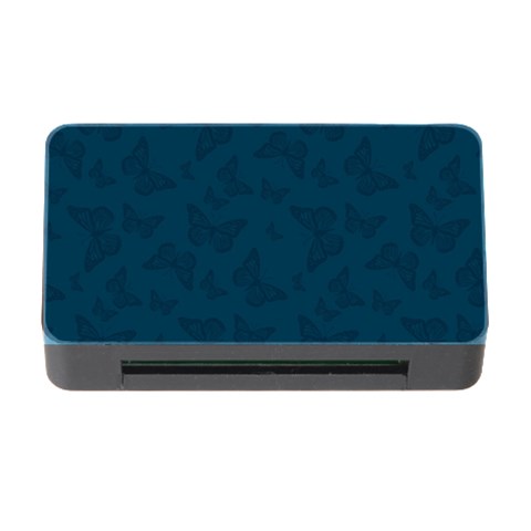 Indigo Dye Blue Butterfly Pattern Memory Card Reader with CF from ArtsNow.com Front