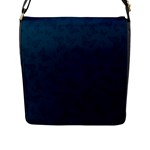 Indigo Dye Blue Butterfly Pattern Flap Closure Messenger Bag (L)