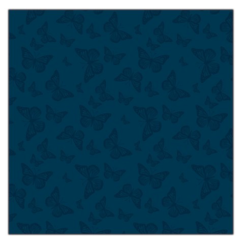 Indigo Dye Blue Butterfly Pattern Large Satin Scarf (Square) from ArtsNow.com Front