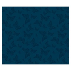 Indigo Dye Blue Butterfly Pattern Zipper Large Tote Bag from ArtsNow.com Back