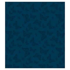 Indigo Dye Blue Butterfly Pattern Drawstring Pouch (2XL) from ArtsNow.com Back