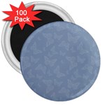 Faded Blue Butterfly Print 3  Magnets (100 pack)