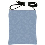 Faded Blue Butterfly Print Shoulder Sling Bag