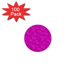 Fuchsia Butterfly Print  1  Mini Buttons (100 pack) 