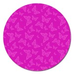 Fuchsia Butterfly Print  Magnet 5  (Round)