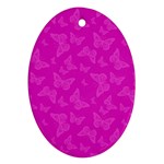 Fuchsia Butterfly Print  Oval Ornament (Two Sides)