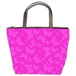 Fuchsia Butterfly Print  Bucket Bag