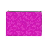 Fuchsia Butterfly Print  Cosmetic Bag (Large)