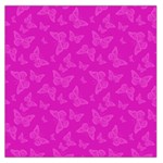 Fuchsia Butterfly Print  Large Satin Scarf (Square)