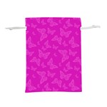 Fuchsia Butterfly Print  Lightweight Drawstring Pouch (M)