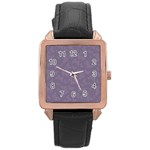 Grape Compote Butterfly Print Rose Gold Leather Watch 