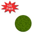 Avocado Green Butterfly Print 1  Mini Buttons (100 pack) 