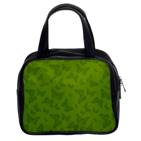 Avocado Green Butterfly Print Classic Handbag (Two Sides) from ArtsNow.com Front