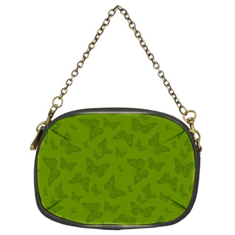 Avocado Green Butterfly Print Chain Purse (One Side) from ArtsNow.com Front