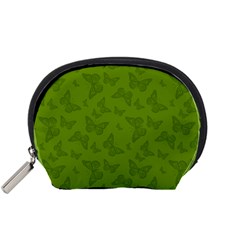 Avocado Green Butterfly Print Accessory Pouch (Small) from ArtsNow.com Front