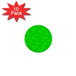 Chartreuse Green Butterfly Print 1  Mini Buttons (10 pack) 