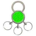 Chartreuse Green Butterfly Print 3-Ring Key Chain