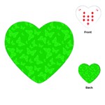 Chartreuse Green Butterfly Print Playing Cards Single Design (Heart)