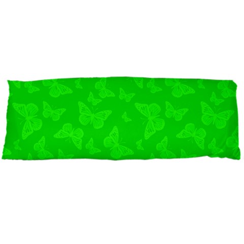 Chartreuse Green Butterfly Print Body Pillow Case Dakimakura (Two Sides) from ArtsNow.com Front