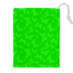 Chartreuse Green Butterfly Print Drawstring Pouch (5XL)