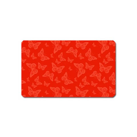 Vermilion Red Butterfly Print Magnet (Name Card) from ArtsNow.com Front