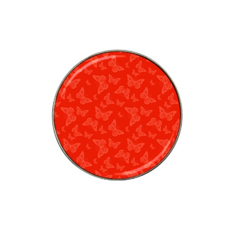 Vermilion Red Butterfly Print Hat Clip Ball Marker (4 pack) from ArtsNow.com Front