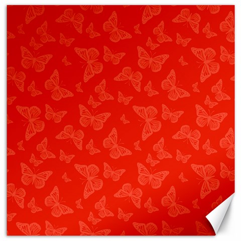 Vermilion Red Butterfly Print Canvas 12  x 12  from ArtsNow.com 11.4 x11.56  Canvas - 1