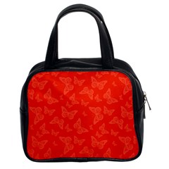 Vermilion Red Butterfly Print Classic Handbag (Two Sides) from ArtsNow.com Front