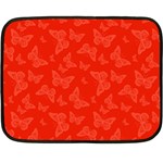 Vermilion Red Butterfly Print Fleece Blanket (Mini)