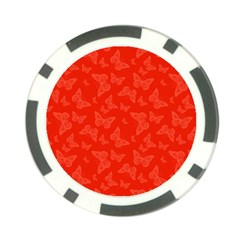 Vermilion Red Butterfly Print Poker Chip Card Guard (10 pack) from ArtsNow.com Back