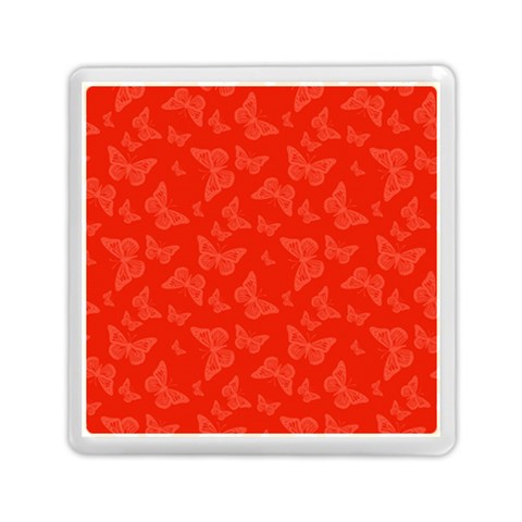 Vermilion Red Butterfly Print Memory Card Reader (Square) from ArtsNow.com Front