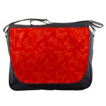 Vermilion Red Butterfly Print Messenger Bag