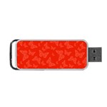 Vermilion Red Butterfly Print Portable USB Flash (One Side)