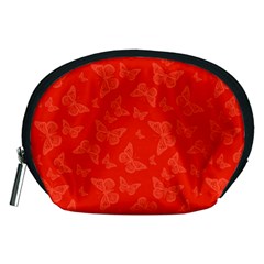 Vermilion Red Butterfly Print Accessory Pouch (Medium) from ArtsNow.com Front