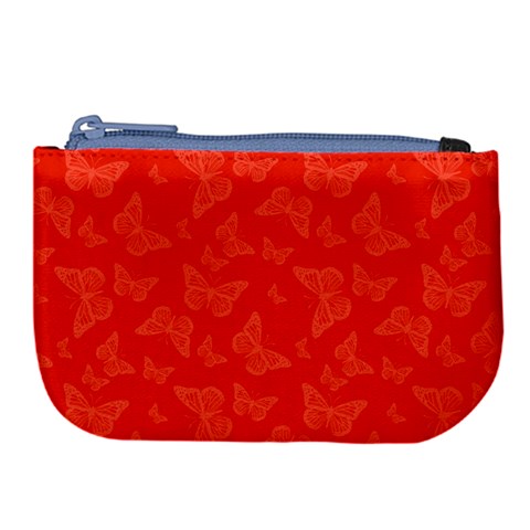 Vermilion Red Butterfly Print Large Coin Purse from ArtsNow.com Front